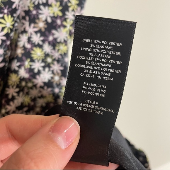 Aritzia Sunday Best ‘Shimmer’ Satin Dress in Black/Lilac Bloom Floral NWT Size 6 - Picture 10 of 10